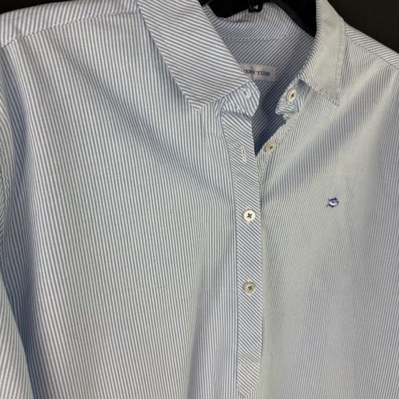 Southern Tide Blue and White Stripe Button Down Shirt Medium New Condition - Picture 7 of 7